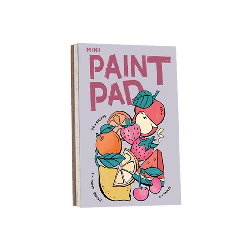 Fruit Coloring Book For Kids - Portable Watercolor Painting Set With Built-in Pigments, 12.5x19cm Sketchpad For Children's Art Activities_voghion.com