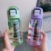 Double Drinking Water Plastic Summer High-Value Student Portable High-Temperature Resistant With Straw Unisex Outdoor_voghion.com