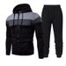 Spring And Autumn Fashion Color Block Patchwork Hooded Running Outdoor Sports Set Men's Sweatshirt_voghion.com