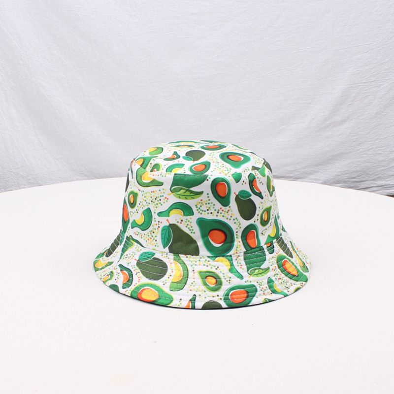 Cappello da sole con ombrellone da esterno con stampa di frutta e pescatore_voghion.com