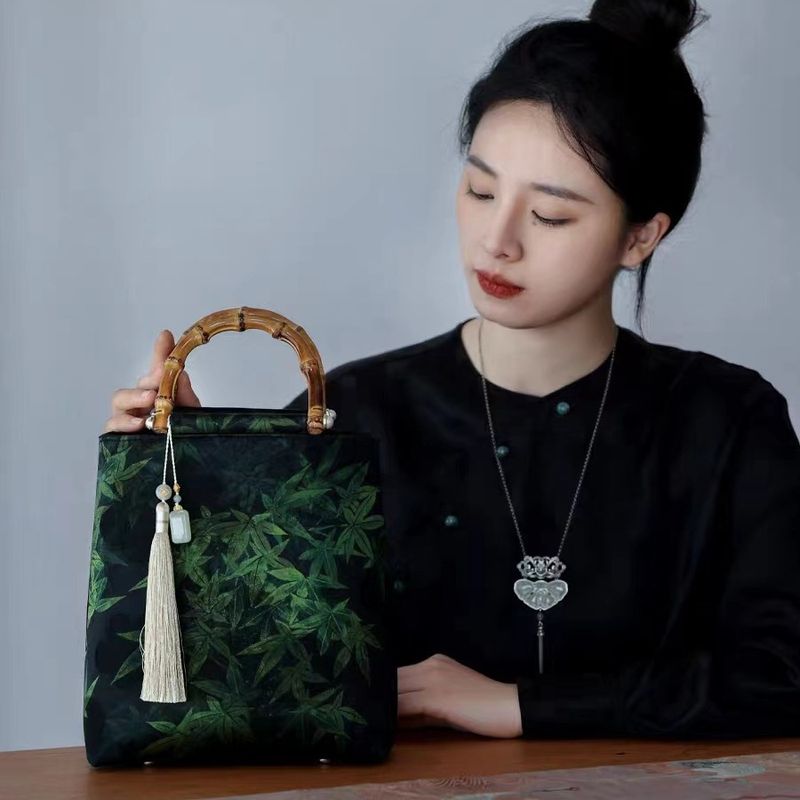 Garza Yaji Xiangyun, cheongsam di bambù, borsa, nuovo antico Hanfu, borsa da donna in stile cinese, gonna, borsa_voghion.com