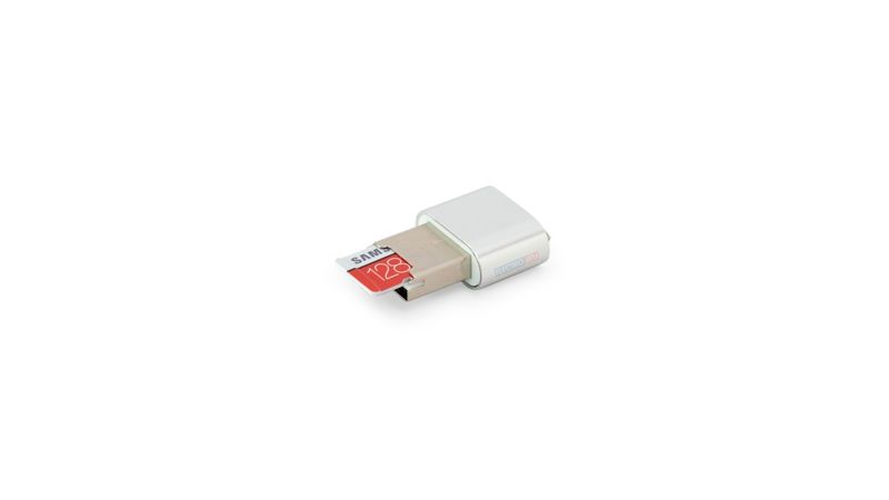 Silver Keychain MicroSD Reader Works on  & Windows Devices for Files Transfer_voghion.com