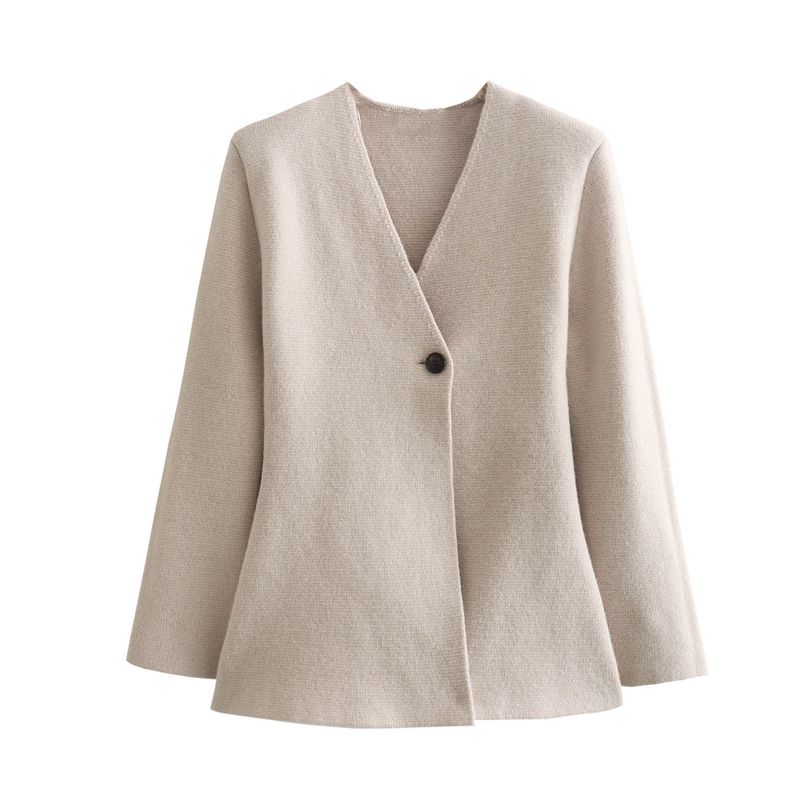 Abbigliamento donna 2024 primavera nuova giacca da abito in maglia bicolore_voghion.com
