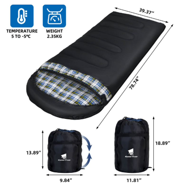 Winterschlafsack verdickt und verbreitert warmen Umschlag Outdoor Camping Camping Erwachsene Schlafsack tragbar_voghion.com