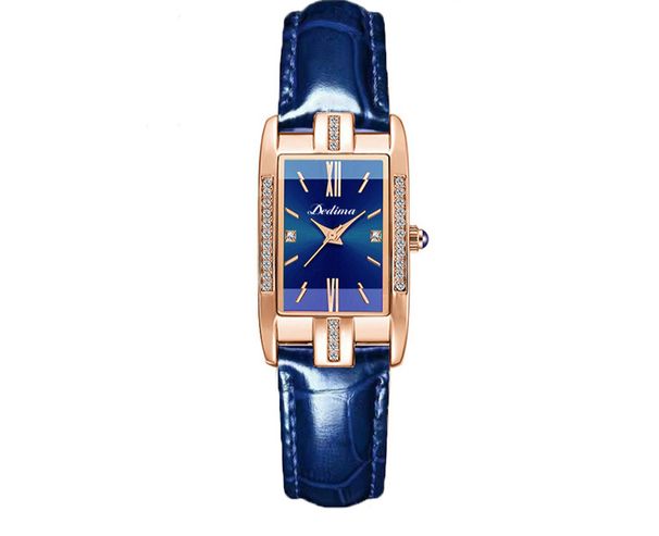 Damenuhren Damen Diamantbesetzte quadratische Digitaluhr Modische Modeuhr aus massivem Stahl mit Schleifenschnalle_voghion.com