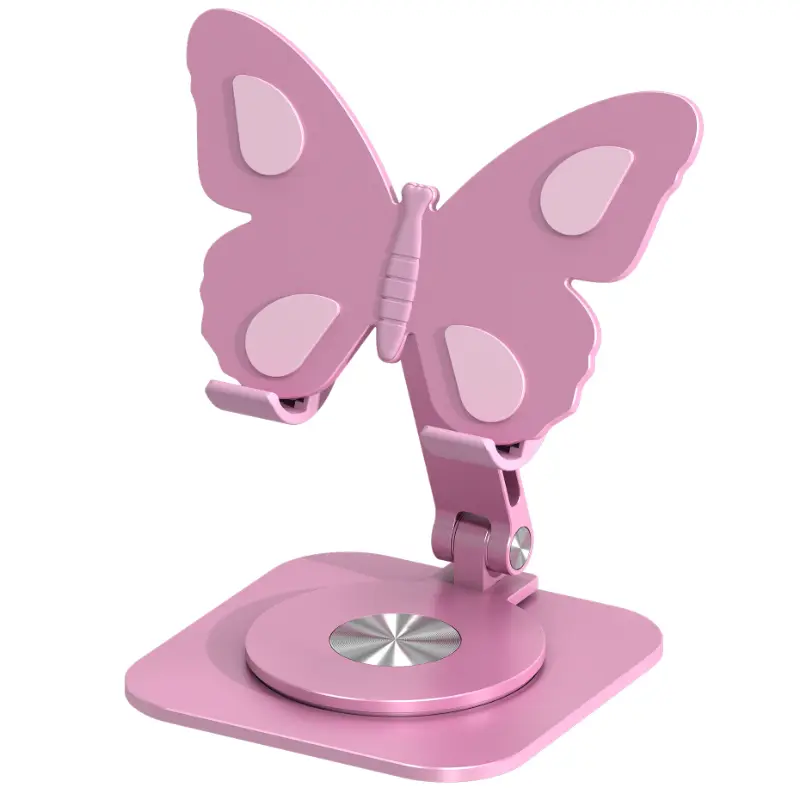 Aluminum Alloy Butterfly Shape Lazy Mobile Phone Stand Desktop 360 Degree Rotating Universal Folding Tablet Stand_voghion.com