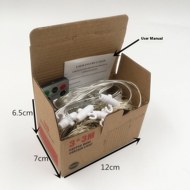 Remote Control LED Curtain String Lights - USB-Powered, 300 LEDs, IP42 Waterproof, 8 Lighting Modes, Warm White/Cool White/Color Changing_voghion.com