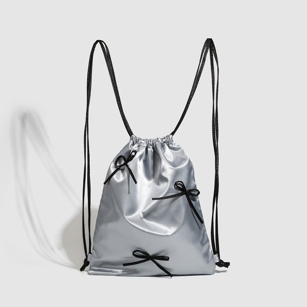 Bow Capacity Large Nylon Lightweight Casual Bag Women's Drawstring Backpack 2025 Fall/Winter New_voghion.com