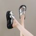 Silberne Plateau-Sandalen mit geschlossener Spitze für Damen – 2025 Sommer-Sandalen mit bequemer dicker Sohle, modische Hausschuhe mit weichem Polster für den Außenbereich_voghion.com