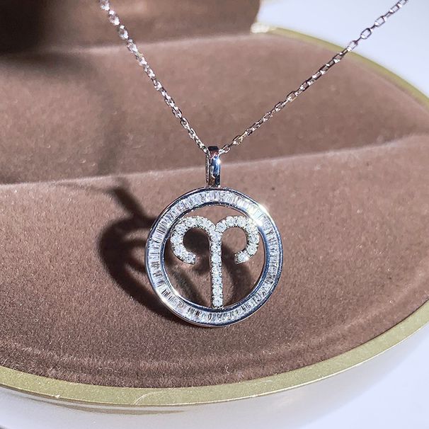 Minimalist Zircon Pendant Twelve Guardian Creative Style 12 Constellations Clavicle Chain Couple Necklace_voghion.com