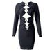 2025 Style Hollow Out Design Sense Crop Top Bandage Women Long Sleeve Evening Bodycon Dress_voghion.com