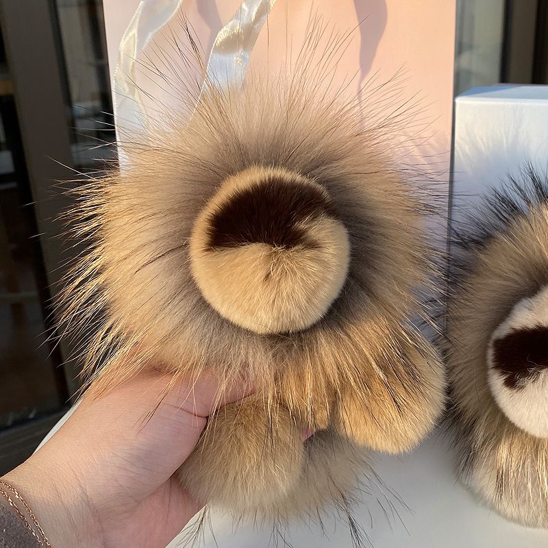 Toy Real Leather Rex Rabbit Lion Doll Backpack Decoration Fur Plush Exquisite Bag Pendant_voghion.com