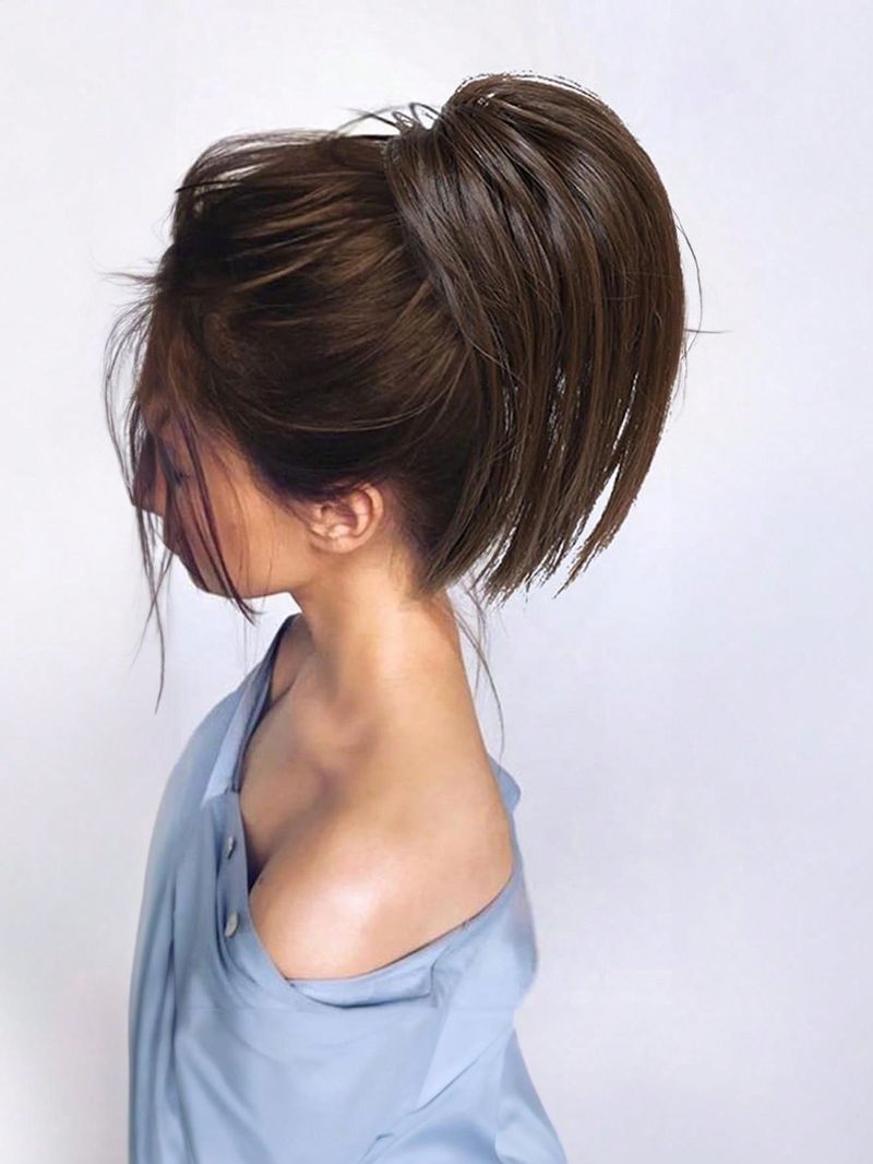 Messy Piece Waterfall Bun Clip In Claw Chignon Hestehale Hårstykker Syntetisk pjusket Updo Hair Extensions Scrunchie_voghion.com