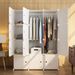 12 Cube Organizer Stackable Plastic Cube Storage Shelves Design Multifunctional Modular Closet Cabinet with Hanging Rod RT_voghion.com