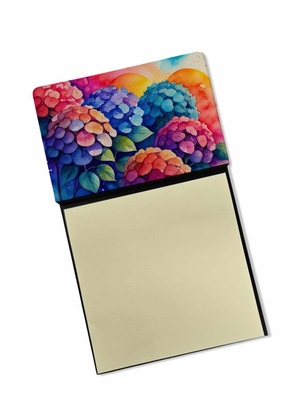 NEW Hydrangeas in Color Sticky Note Holder Refillable Dispenser Self-Sticky Note Pads, Memo Pads Blank Desk Accessories_voghion.com