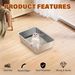 Stainless Steel Open Litter Box Extra Large Deepened Anti-Splash Cat Toilet Flat Bottom Square Basin Canteen Tray_voghion.com