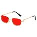 Hip Hop Small Frame Sunglasses - Metal Texture Square Half Frame For Women (Trendy Celebrity Style, UV400 Protection)_voghion.com