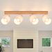 Glitzerlife Deckenleuchte 4 Flammig Deckenstrahler Holz - Moderne Deckenlampe 350° Verstellbarer Wandstrahler E14 MAX.25W Lampe Für Wohnzimmer Schlafzimmer Küche_voghion.com