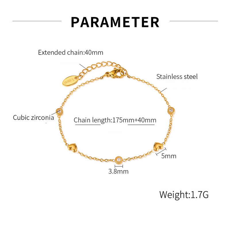 Dames sieraden licht luxe armband vrouwelijk roestvrij staal niche ontwerp liefde zirkoon mode prachtige titanium stalen sieraden_voghion.com
