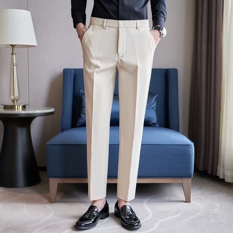 Herrenbekleidung High-End-Business-Casual-Hosen Frühling und Herbst Leichte Luxus-Bügelfreie Hosen für Männer_voghion.com
