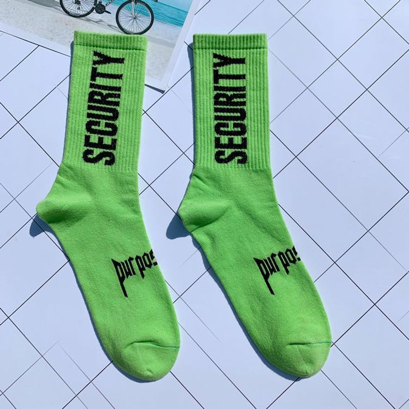 Ayakkabı Aksesuarları Çoraplar Erkekler Ve Kadınlar İçin Orta Tüp Sokak Modası Spor Hip Hop Sokak Harfleri Üniversite Stili Uzun Tüp Pamuklu Çoraplar_voghion.com