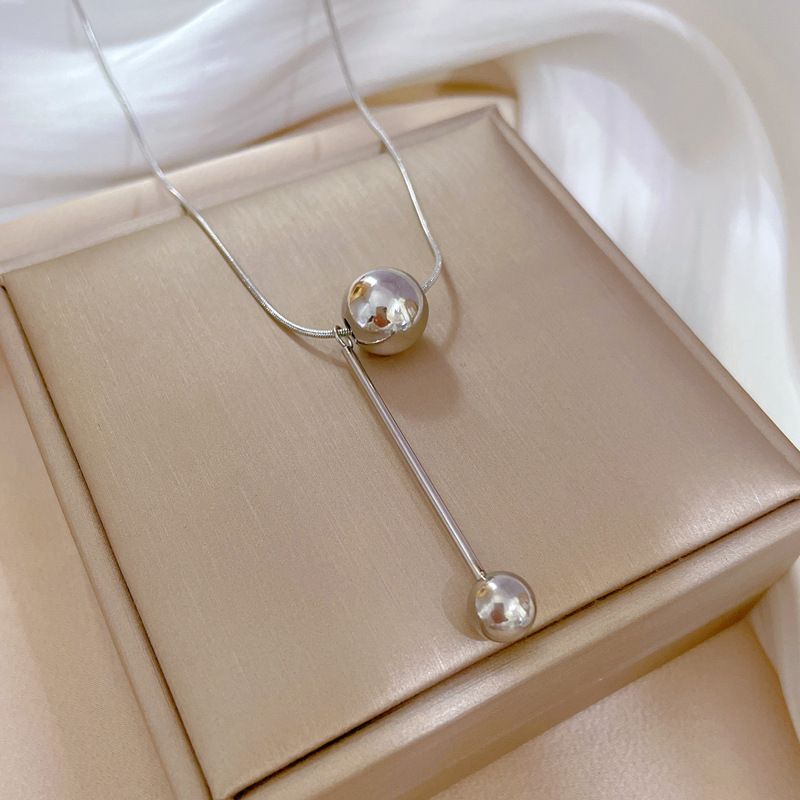 Körper Titan [Vollstahl] Quaste Runde Kugel Blume Personalisierte Minimalistische Gold Halskette Im Ofen, Weibliche Ins [Vollstahl] Ofen,_voghion.com
