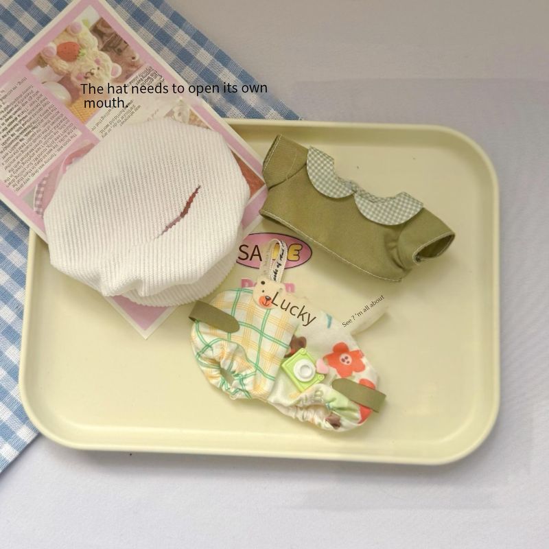 Dukketilbehør 17 cm dukkeklær til søt sittefest vinylsmekkebuksedress dukkeklær_voghion.com