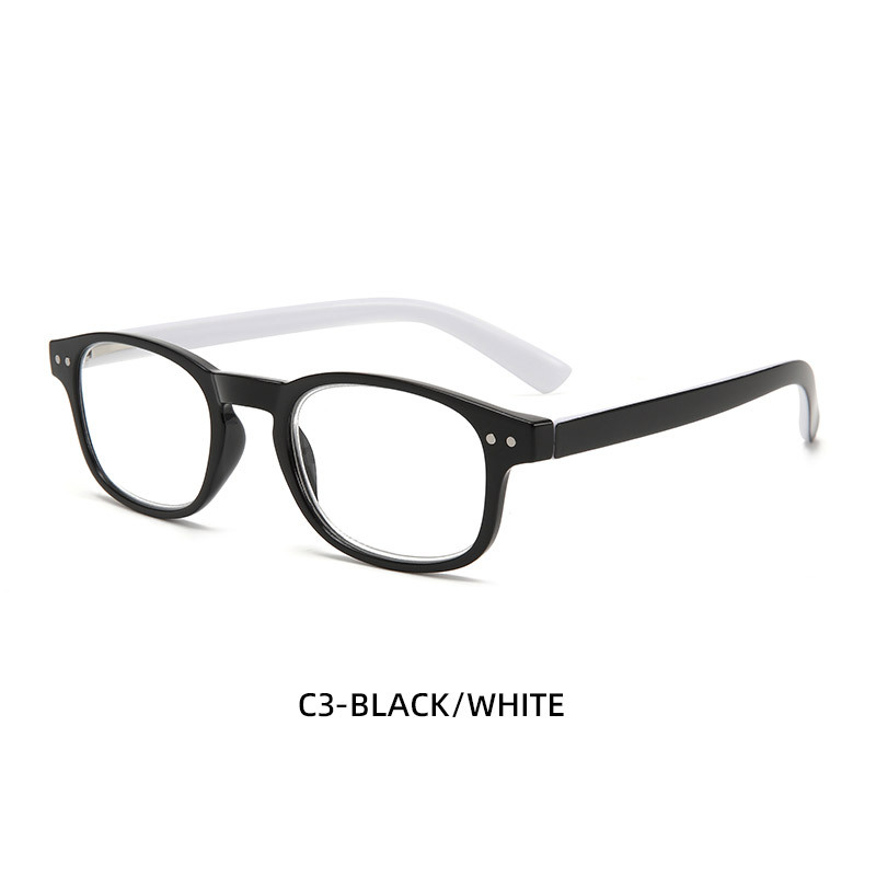 Dwa koła Nowa modna oprawka PC Okulary do korekcji wzroku dla mężczyzn i kobiet w średnim i starszym wieku Okulary do korekcji wzroku HD T1059_voghion.com