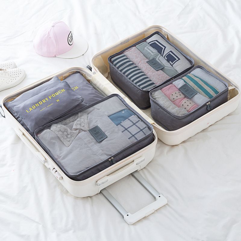 Reise-Aufbewahrungstasche, achtteilige Kleidungs-Organizer, Verpackungstasche, Kleidungs-Aufbewahrungstasche, Reise-6, 7, 8-teiliges Aufbewahrungsset_voghion.com