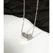 Collana in argento sterling da donna con ciondolo quadrato con texture autunnale e invernale, catena di lana con perline, gioielli Advanced Sense Niche Ins_voghion.com