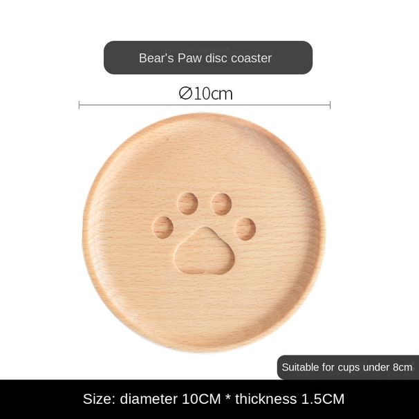 Cuscino per tazza di palma con orso carino in legno creativo giapponese, tazza con marchio di faggio, tazza da tè, tazza di caffè, cuscino isolante_voghion.com