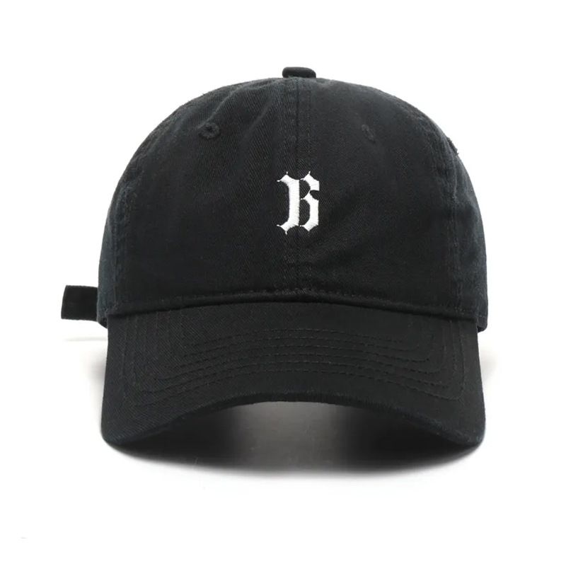 Berretto a becco d'anatra per donna con toppa retrò, lettera B, berretto da baseball morbido per donna, semplice e versatile per mostrare il viso piccolo._voghion.com