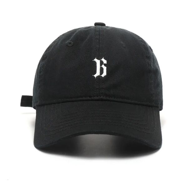 Berretto a becco d'anatra per donna con toppa retrò, lettera B, berretto da baseball morbido per donna, semplice e versatile per mostrare il viso piccolo._voghion.com