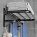 Portasciugamani da bagno in alluminio spaziale, montaggio a parete senza fori, antiruggine e robusto, design pieghevole per l'organizzazione di bagno e cucina_voghion.com