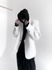 Stylish and stylish new white padded shoulder suit jacket for men, trendy and casual, loose and hanging single suit_voghion.com