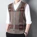 Herren-Strickweste, Slim Fit, ärmellose Strickjacke mit V-Ausschnitt, lässiger, warmer Winterpullover für Herbst und Winter_voghion.com