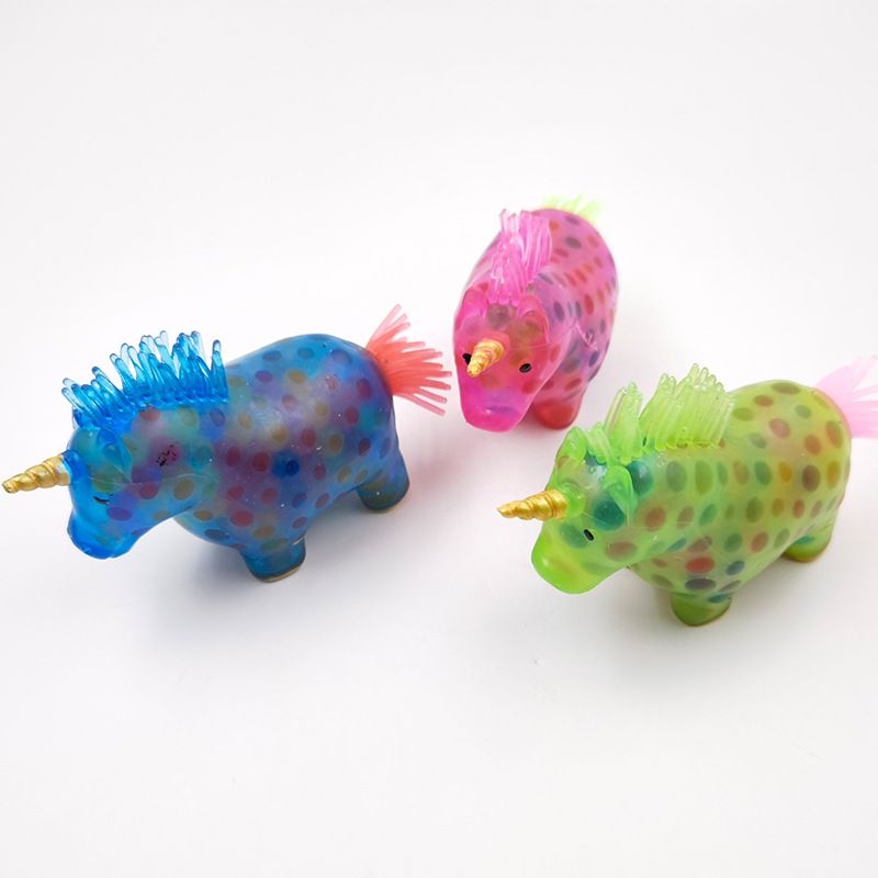 Cross border hot selling colored beads unicorn squeezing fun venting water beads unicorn squeeze ball TPR soft glue decompression toy_voghion.com