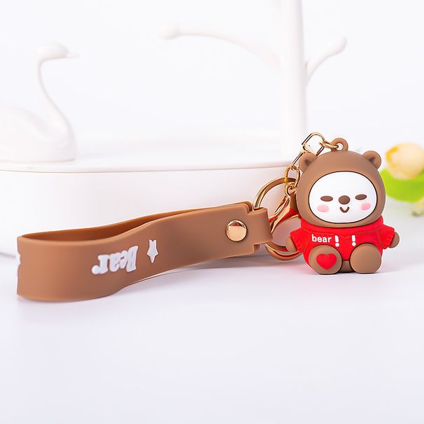 Bambola di peluche a forma di orso in silicone, versione coreana, per coppie di uomini e donne, portachiavi colorato, decorazione per borsa_voghion.com