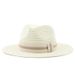 Sombreros Panamá de ala ancha para mujer, sombrero de playa de paja con protección UPF y UV, para viajes, de 54-58-60 cm_voghion.com