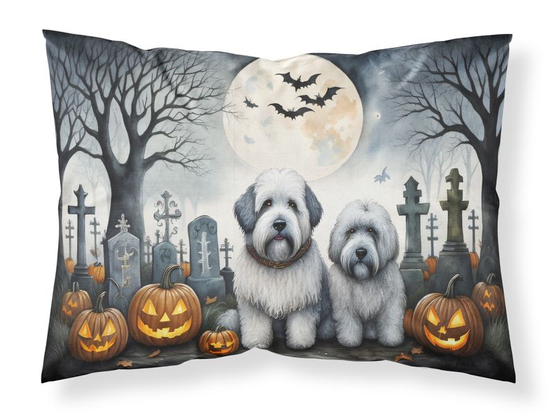 Old English Sheepdog Spooky Halloween Standard Pillowcase Lightweight Super Soft Easy Care Decorative Artwork Pillowcase, Standard_voghion.com