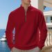 Men's Fleece-Lined Quarter-Zip Pullover Sweatshirt – Warm & Stylish Casual Winter Wear (S-XXXL, Solid Colors)_voghion.com