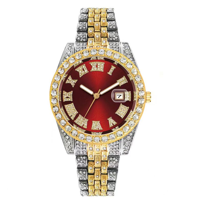 2025New Full Diamond Roman Scale Calendar Fashion Women's Quartz Watch_voghion.com