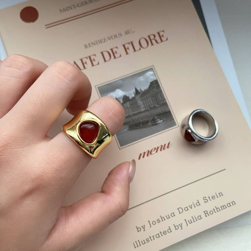 Metal wide version ring for women light luxury niche design retro high end fashion light luxury ring simple and versatile_voghion.com