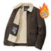 Giacca in velluto a coste da uomo con fodera in pile – Vestibilità rilassata adatta all'inverno (cachi/oliva/nero/marrone, M-5XL, collo alto, casual e calda)_voghion.com