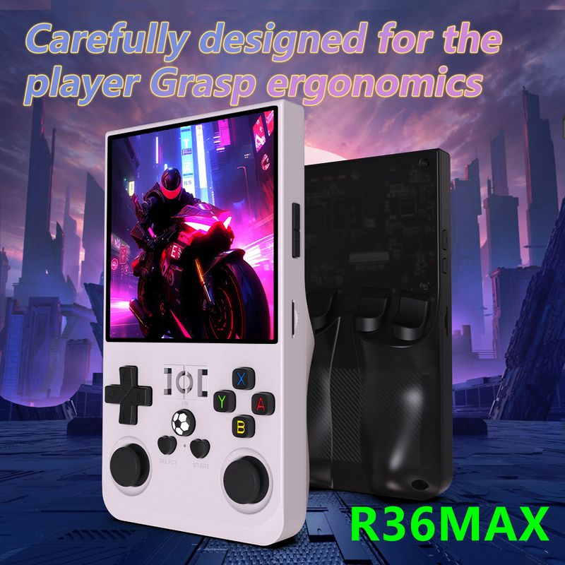 New R36MAX 4-inch Large Screen Portable Open Source Handheld Game Console_voghion.com