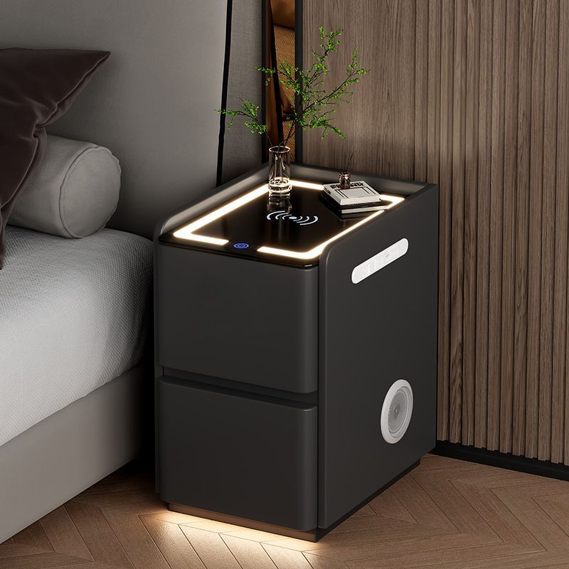 Comodino moderno semplice e multifunzionale in legno massello, comodino stretto senza installazione, luce di lusso per la camera da letto_voghion.com