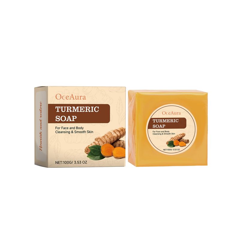 Turmeric Bath Soap, Gentle Cleansing Moisturizing Moisturizing Skin Body Cleansing Refreshing Bath Soap_voghion.com