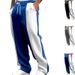 American Style Men Casual Sports Loose Fit Health Fabric Waist Jogging Quick Dry Patchwork Color Blocking Pants_voghion.com