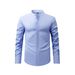 Men's Stand Collar Long Sleeve Stretch Spring Autumn Business Casual Shirt New Top_voghion.com