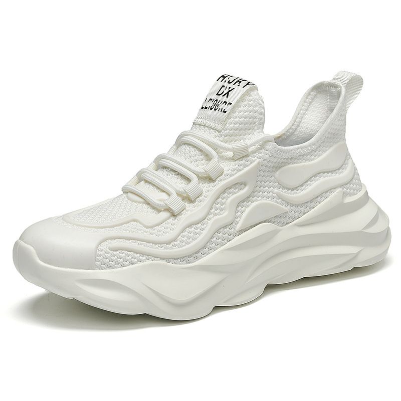 2024 New Autumn Breathable Casual Little White Thick Sole Heightening Dad Men's Flying Weaving Mesh Sports Shoes_voghion.com